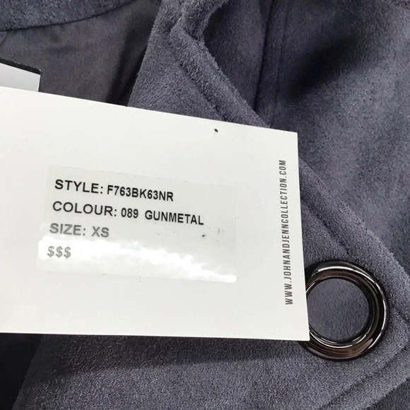 John + Jenn Women’s Moto Jacket Faux Suede Gunmetal Gromet Detail Casual Size XS - Picture 6 of 10